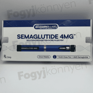 Semaglutid 4 mg BIOAMINO Labs előretöltött injekciós toll doboza fehér háttéren termékfotón.