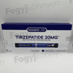Tirzepatide 20mg fogyókúrás toll BIOAMINO Labs előretöltött injekciós toll eredeti dobozban fehér háttéren.
